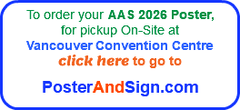 To order your AAS 2026 Poster,  for pickup On-Site at  Vancouver Convention Centre click here to go to  PosterAndSign.com 