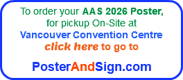 To order your AAS 2026 Poster,  for pickup On-Site at  Vancouver Convention Centre click here to go to  PosterAndSign.com 